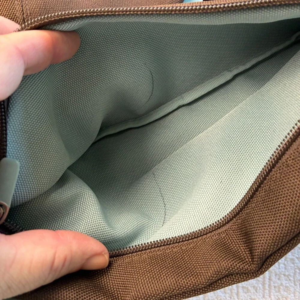 Belkin Brown Canvas Sling Backpack Crossbody Laptop Bag with Tech Pouch